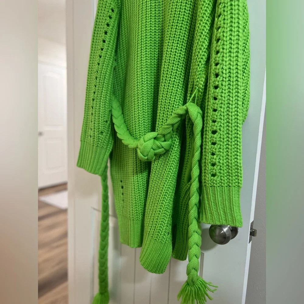 Farm rio neon green womens duster sweater size small - Picture 4 of 4